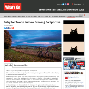 Win Entry for Two to Ludlow Brewing Co Sportive