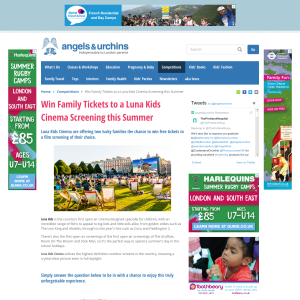 Win Family Tickets to a Luna Kids Cinema Screening this Summer