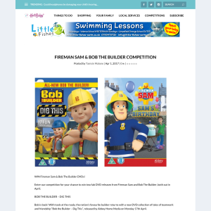 Win Fireman Sam + Bob The Builder DVDs