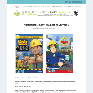 Win Fireman Sam + Bob The Builder DVDs