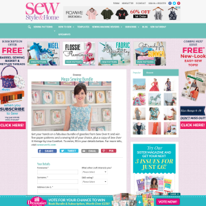 Win five paper patterns and a sewing kit of your choice plus Sew Over It Vintage by Lisa Comfort