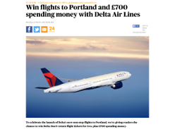 Win flights to Portland and £700 spending money with Delta Air Lines