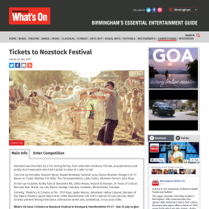 Win four tickets to Nozstock Festival