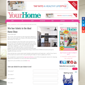 Win four tickets to the Ideal Home Show