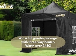 Win a Full Gazebo Package with Three-Way Heater