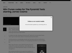 Win iTunes codes for The Pyramid Texts starring James Cosmo