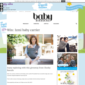 Win Izmi baby carrier plus a Love To Dream Original Swaddle UP