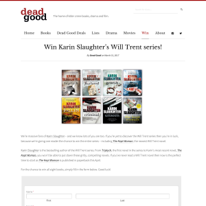 Win Karin Slaughter’s Will Trent Series