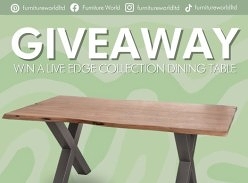 Win a Live Edge Collection Dining Table