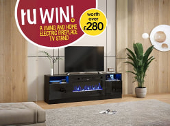 Win a Living & Home Black Electric Fireplace TV Stand