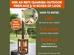 Win a Luxury Outdoor Fireplace & 10 Boxes of Logs