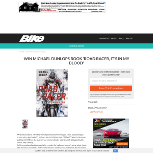 Win Michael Dunlops book 'Road Racer
