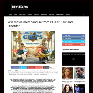 Win movie merchandise from CHiPS: Law and Disorder