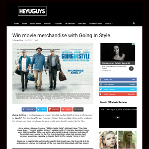 Win movie merchandise with Going In Style