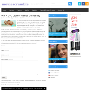 Win Nicolas on Holiday on DVD