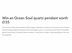 Win an Ocean Soul Quartz Pendant