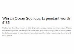 Win an Ocean Soul Quartz Pendant