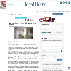 Win one of three Triton HOST digital mixer showers