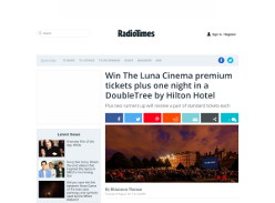 Win Pair of The Luna Cinema Premium Tickets plus one night in a DoubleTree by Hilton Hotel