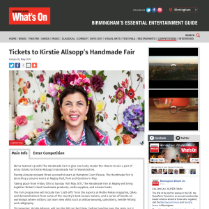 Win Pair of Tickets to Kirstie Allsopp's Handmade Fair