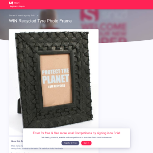 Win Recycled Tyre Photo Frame