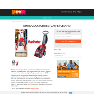 Win RugDoctor Deep Carpet Cleaner worth £300