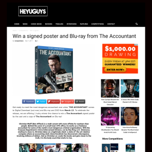 Win The Accountant on Blu-ray and a Signed Poster