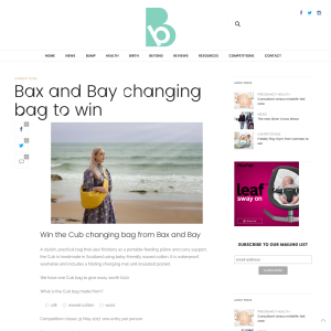 Win The Cub Changing Bag From Bax And Bay