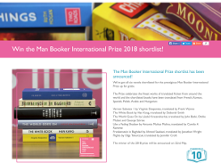 Win the Man Booker International Prize 2018 shortlist