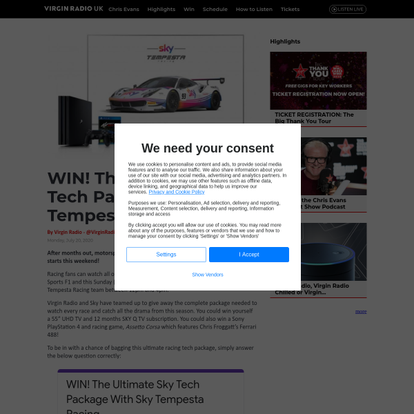 Win The Ultimate Sky Tech Package With Sky Tempesta Racing