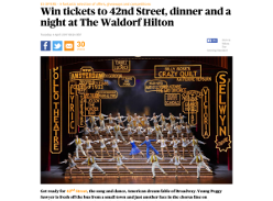 Win tickets to 42nd Street, dinner and a night at The Waldorf Hilton