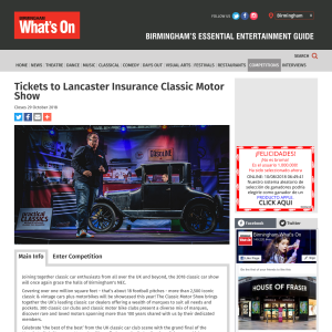 Win Tickets to Lancaster Insurance Classic Motor Show