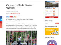 Win tickets to ROARR! Dinosaur Adventure