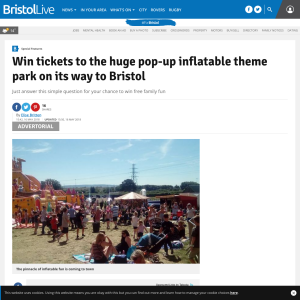 Win tickets to the huge pop-up inflatable theme park on its way to Bristol