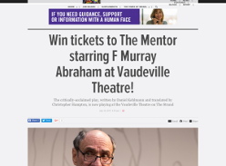 Win tickets to The Mentor starring F Murray Abraham at Vaudeville Theatre!