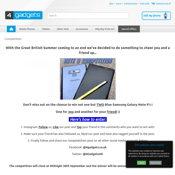 Win Two Blue Samsung Galaxy Note 9's