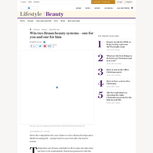 Win two Braun beauty systems – one for you and one for him