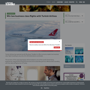 Win two business class flights with Turkish Airlines