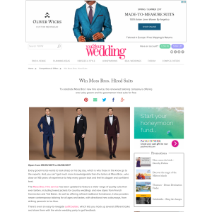 Win Two Moss Bros. Hired Suits