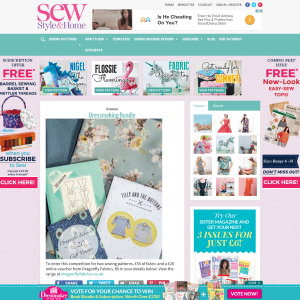 Win two sewing patterns, £55 of fabric and a £20 online voucher from Dragonfly Fabrics