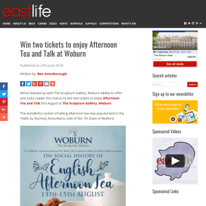 Win two tickets to enjoy Afternoon Tea and Talk at Woburn