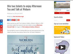 Win two tickets to enjoy Afternoon Tea and Talk at Woburn