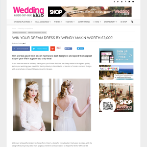 Win your dream dress by Wendy Makin worth £2,000